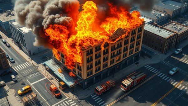 Vacant hotel Channelview fire with active firefighting scene.