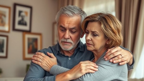 Concerned couple contemplating ACA insurance premium increases.