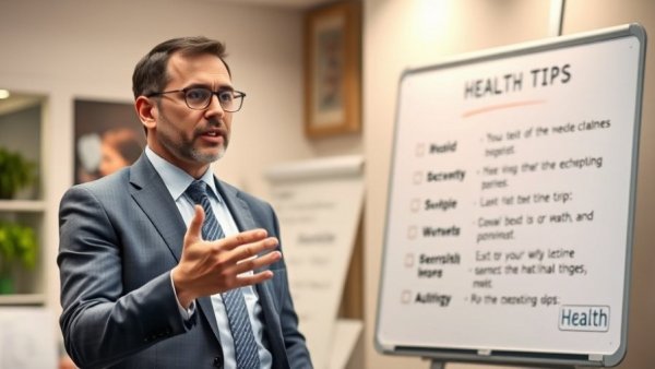 Presentation on cancer prevention tips at a wellness event in Houston.