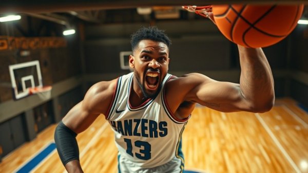 NBA's Top Plays Highlights: Player executing a stunning slam dunk.