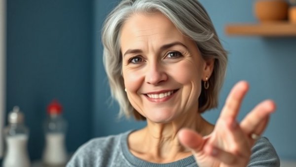 Confident woman discusses alternative to salt for blood pressure.