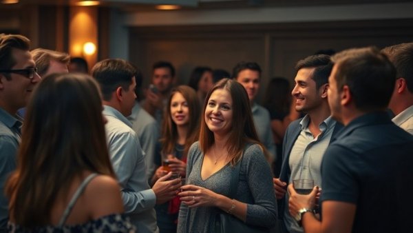 Group photo at Epstein estate event, lively conversation.