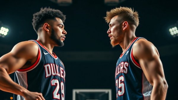 Lakers vs Trail Blazers game highlights poster with two players, date 2026.