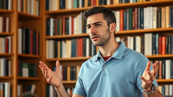 Confident speaker discussing how to detox and heal your cells.