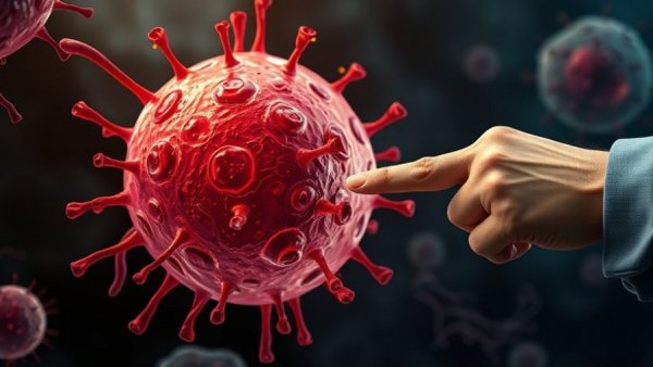 Conceptual image of colon cancer cell targeted, illustrating advanced-stage colon cancer diet.