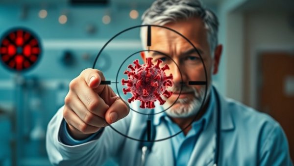 Advanced-stage colon cancer diet concept with cancer cell focus.