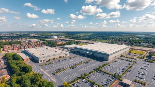 Aerial view of TransPak facility in Manor highlighting hiring growth.