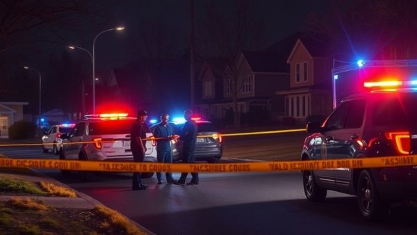 Police investigate nighttime crime scene with suspect involved in tourist deaths.