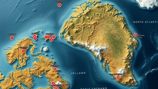 Map showing U.S.-Greenland military relationship highlights.