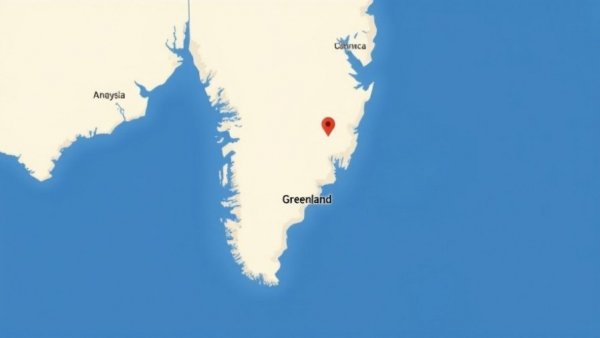 Map of Greenland highlighting military sites for US Greenland military relationship.