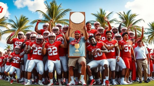 Indiana Hoosiers National Championship 2026 celebration collage, vibrant team and coaches.