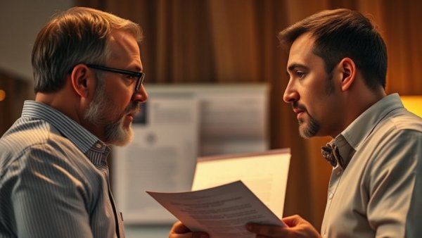 Healthy aging tips discussion with document in background.