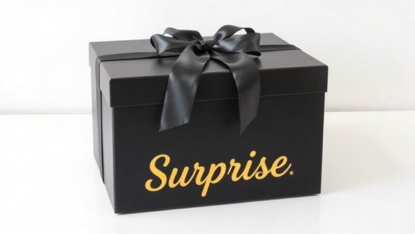 Black gift box with 'Surprise' for unexpected kitchen hits.