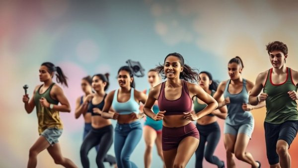 Dynamic athletes mixing up workouts for longevity in vibrant setting