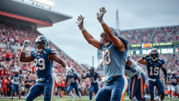 Cultural Significance of College Football: players in a thrilling moment.