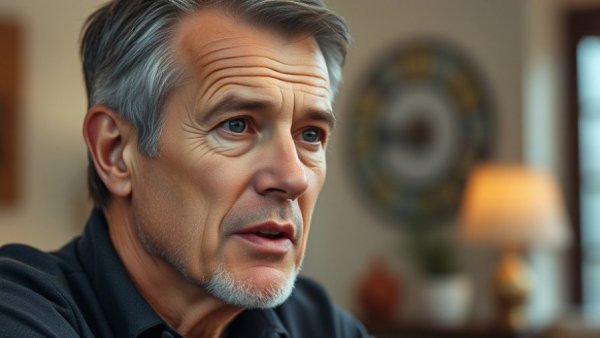 Mature man speaking with focus, the right decision for Pat Coogan.