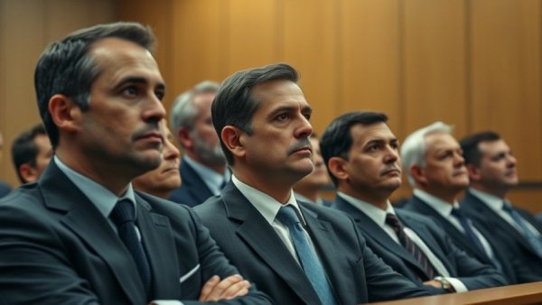 Focused men in suits at Uvalde school shooting trial