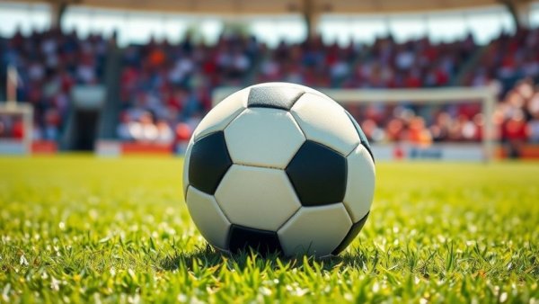 Soccer ball on field during Garland soccer district match.