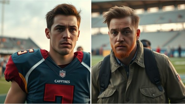 Collage exploring comedy and mental health through sports and film.