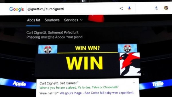 Curt Cignetti Google search screenshot with humorous caption 'This is tuff?'