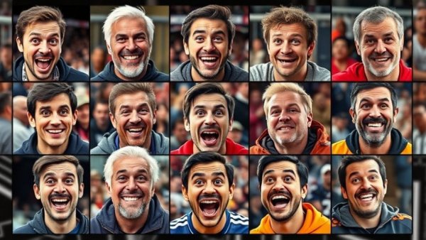 Online comedy humor collage with funny headshots.