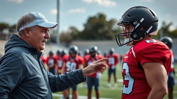 Cowboys new defensive coordinator guiding football player in practice