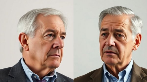Contrasting portraits of two men, highlighting national political news.