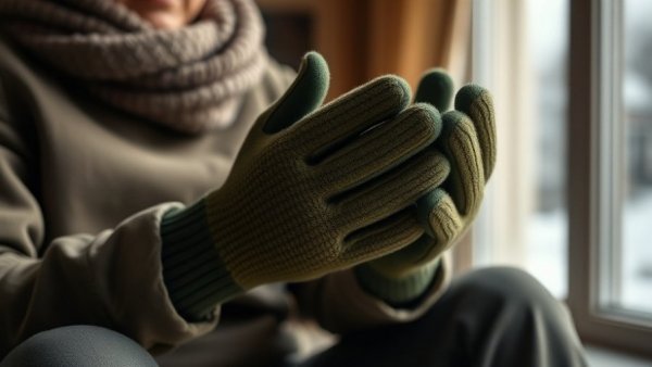 Gloved hands in cozy setting, embodying San Antonio's winter resilience.