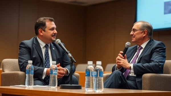 Bexar County Judge Democratic Forum panel discussion with two speakers.