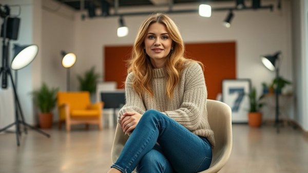 Revolutionary Technology in Clothing: modern fashion in bright studio.