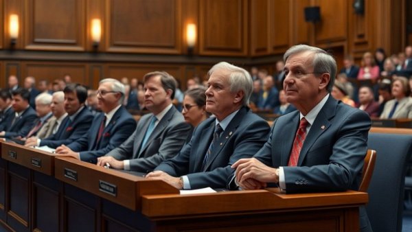 Health insurance CEOs at congressional hearing in formal setting