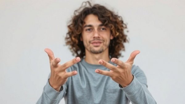 Blurred person gesturing against neutral background, conveying sleep tips.