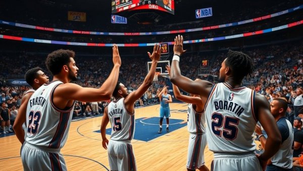 NBA game scene in Austin featuring players and crowd excitement.