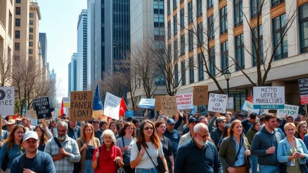ICE protests in NYC: passionate protesters marching with banners.