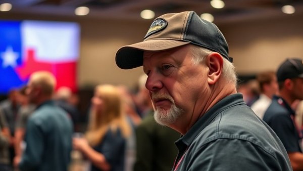 Man at Texas event discussing school vouchers exclusion