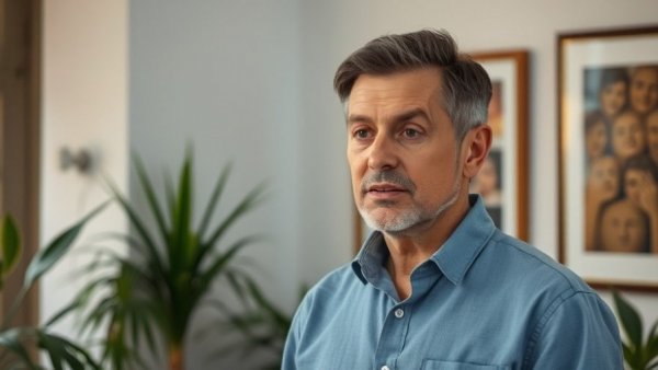 Man discussing mental wellness for seniors indoors