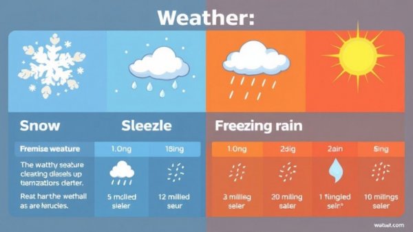 Thundersleet North Texas weather graphic showing precipitation types.