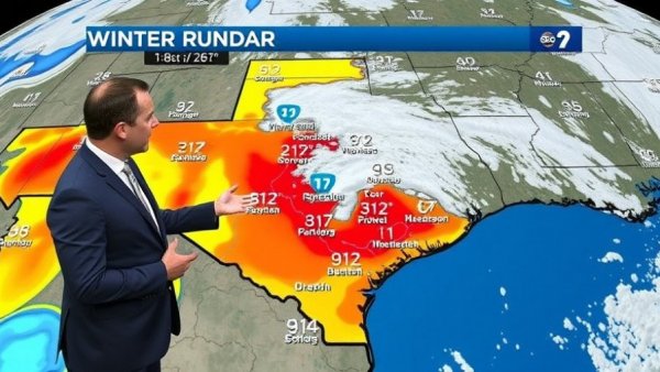 Winter weather radar map illustrating dangers of extreme cold in Austin.