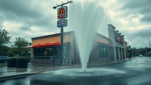 Houston's Galleria area flooding near a restaurant.