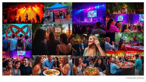 Vibrant Houston entertainment guide with diverse events collage.
