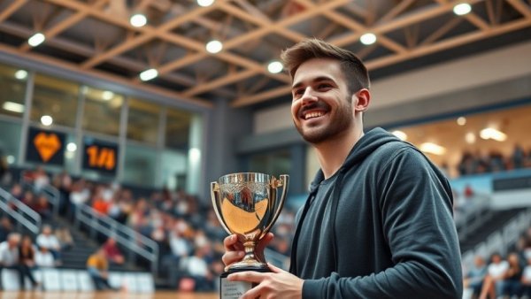Casual scene at Social Awards Texans Edition with man holding trophy.