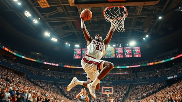 NBA Top Plays of the Night: Player's dynamic dunk in arena.