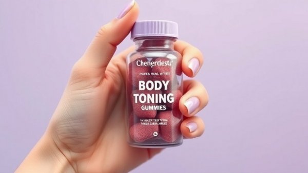 Elegant bottle of creatine gummies for strength and recovery held in a hand.