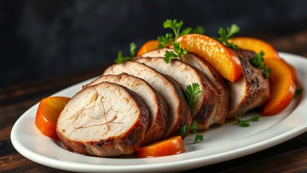 Delicious Slow Cooker Apple Cinnamon Pork Loin Roast with apples.