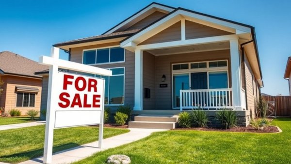 Modern house for sale with sign in Houston real estate market.