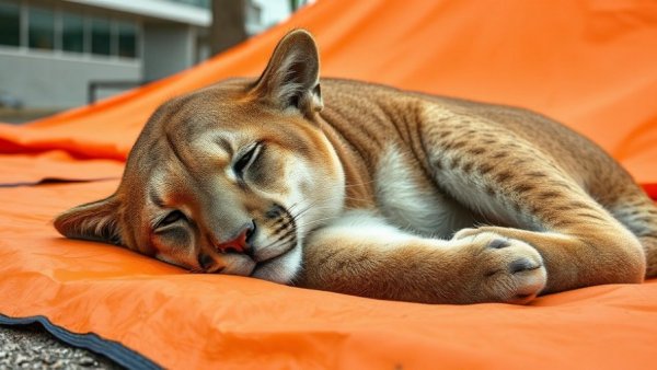 Mountain lion sighting in San Francisco; tranquilized on tarp.