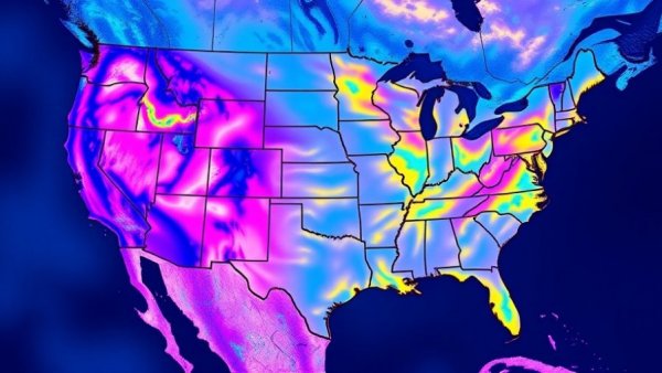 Map illustrating Florida cold temperatures with vivid color gradients.