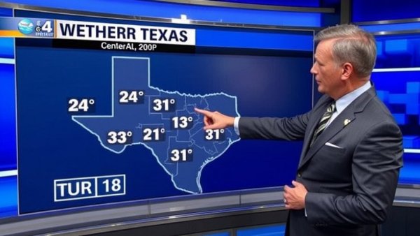 Central Texas Arctic Front Weather: Forecaster displaying temperatures.