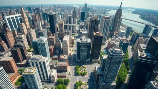Aerial view of Rainey Street Austin business growth, urban district.