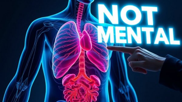 Anatomical illustration highlighting not mental anxiety root causes.